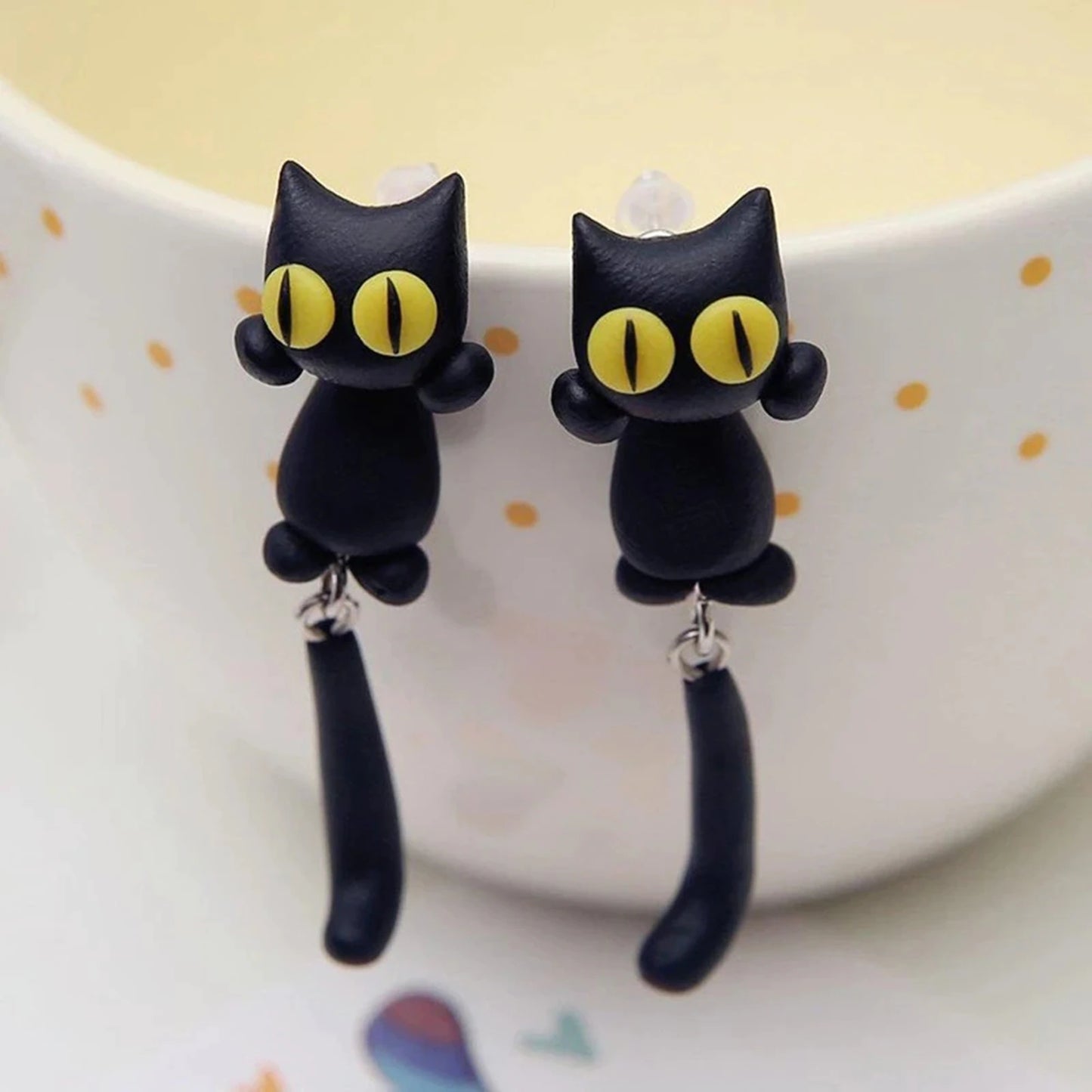 Unique 3D Cartoon Cat Earrings