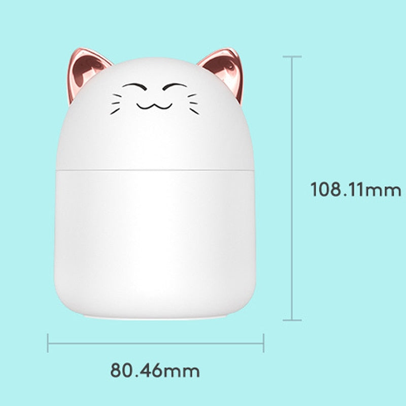 Cute White Cat Humidifier and Aroma Diffuser